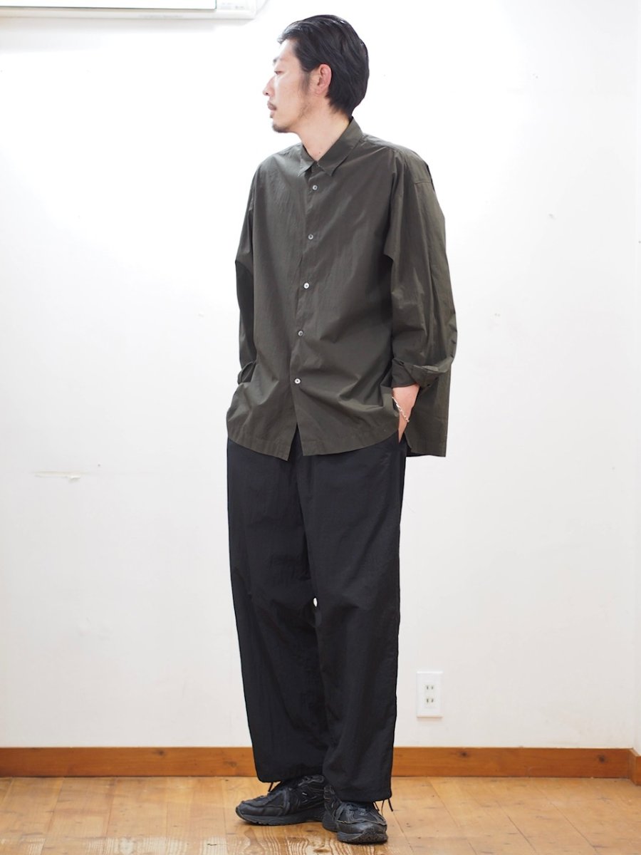 画像9: ATON UTILITY PANTS / HAND DYE NYLON/black (9)