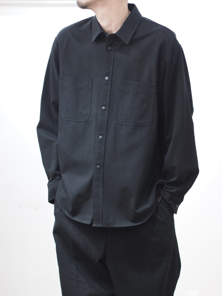 画像1: ATON SHIRT JACKET / HARD WASHED COTTON (1)