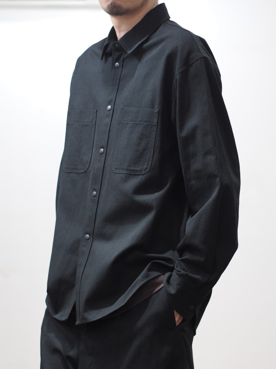 画像6: ATON SHIRT JACKET / HARD WASHED COTTON (6)