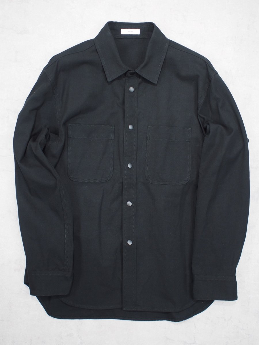 画像2: ATON SHIRT JACKET / HARD WASHED COTTON (2)