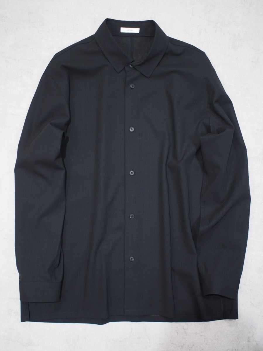 画像1: ATON OVERSIZED SHIRTS / TWIST WOOL TROPICAL (1)