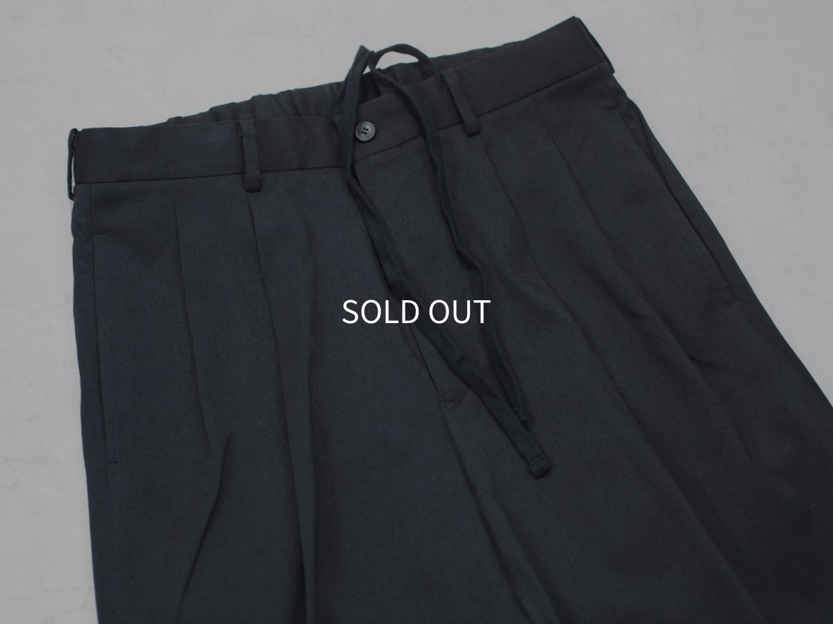 画像3: YOKO SAKAMOTO  / DOUBLE PLEATED TROUSERS / BRUSHED POLYESTER GABARDINE (3)