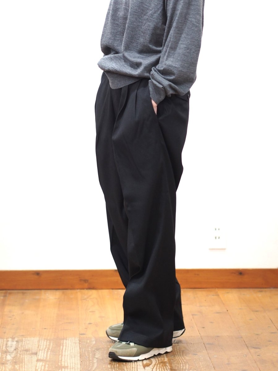 画像5: YOKO SAKAMOTO  / DOUBLE PLEATED TROUSERS / BRUSHED POLYESTER GABARDINE (5)