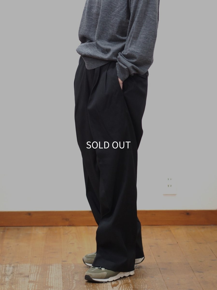 画像5: YOKO SAKAMOTO  / DOUBLE PLEATED TROUSERS / BRUSHED POLYESTER GABARDINE (5)