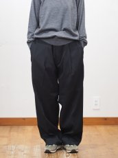 画像1: YOKO SAKAMOTO  / DOUBLE PLEATED TROUSERS / BRUSHED POLYESTER GABARDINE (1)