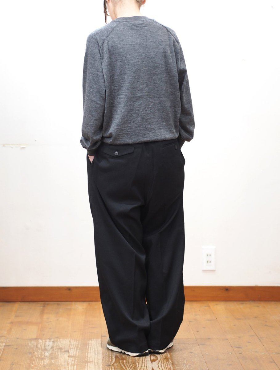 画像6: YOKO SAKAMOTO  / DOUBLE PLEATED TROUSERS / BRUSHED POLYESTER GABARDINE (6)