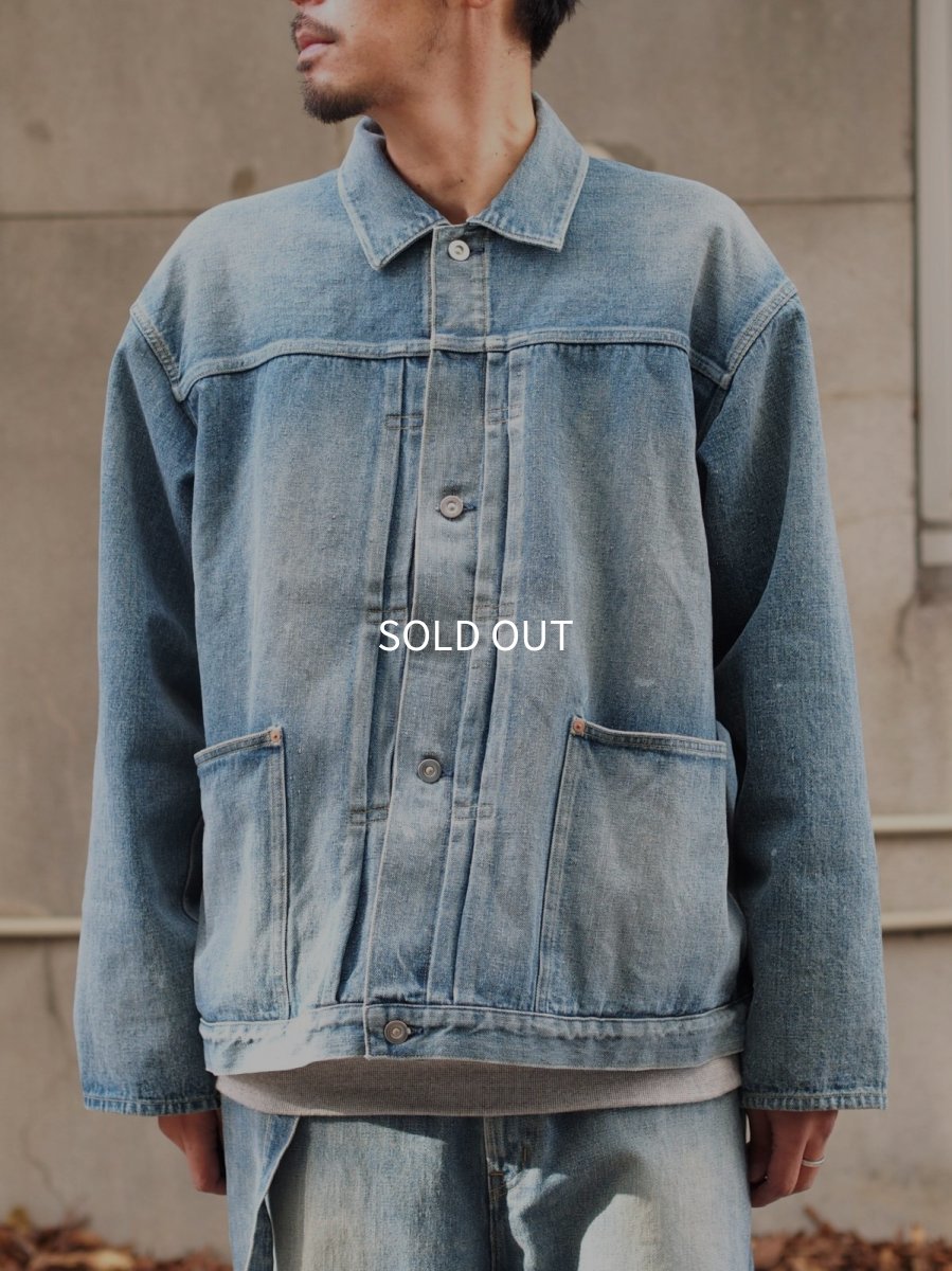 画像1:  YOKO SAKAMOTO  / PLEATS JACKET / RAW DENIM (1)