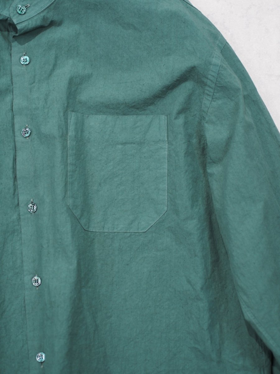 画像5:  YOKO SAKAMOTO  / BAND COLLAR SHIRT / GARMENT DYE / MAX HIGH COUNT TYPEWRITER (5)