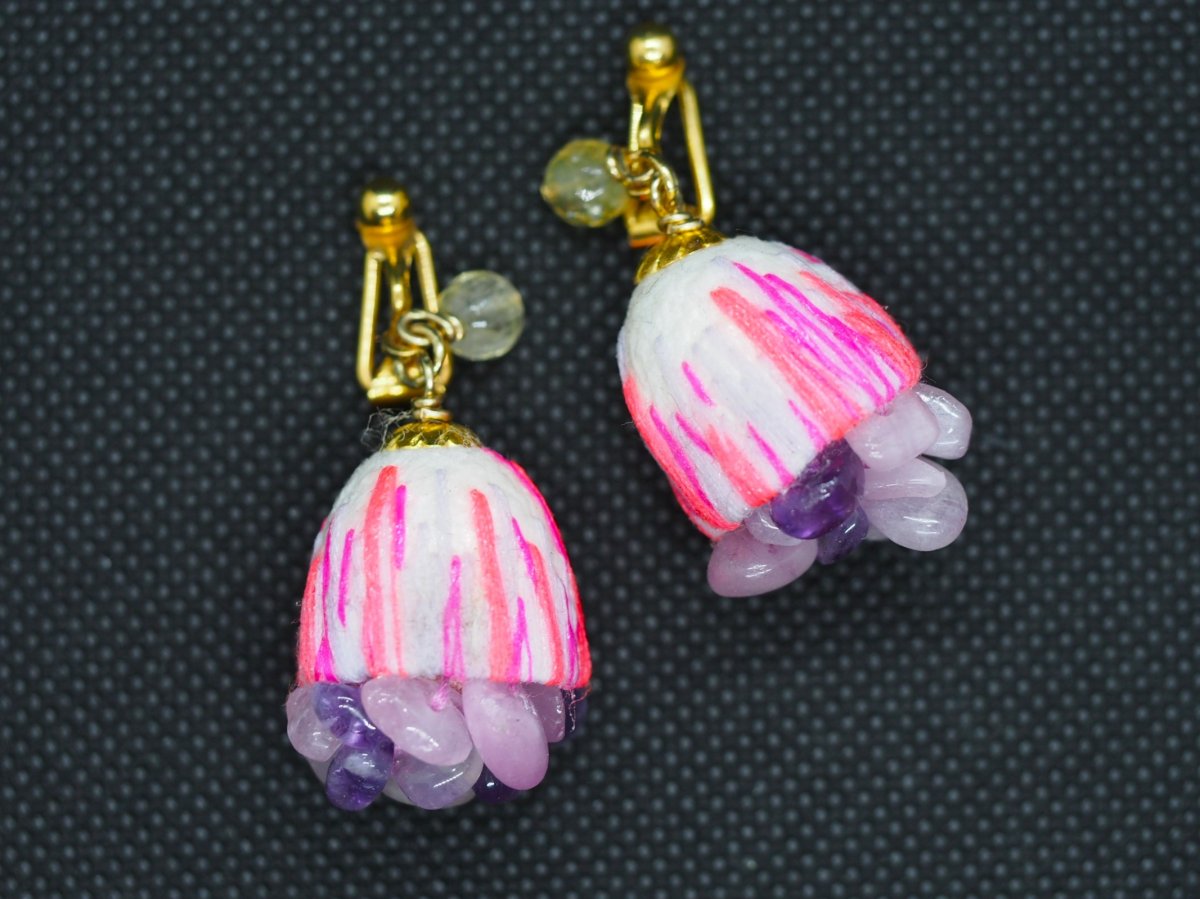 画像1: ココンイヤリング ピンク (1)