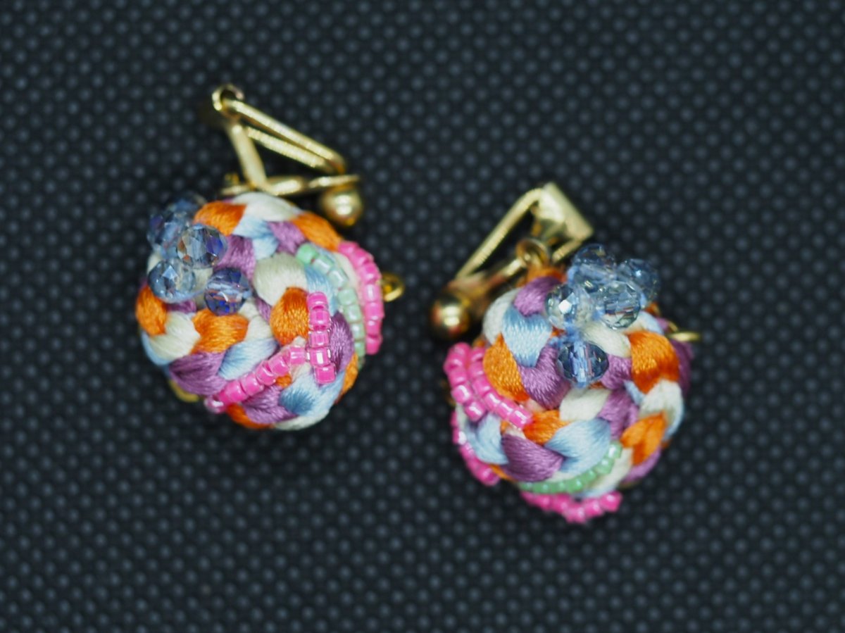 画像1: KABUKI イヤリング　ローズ (1)