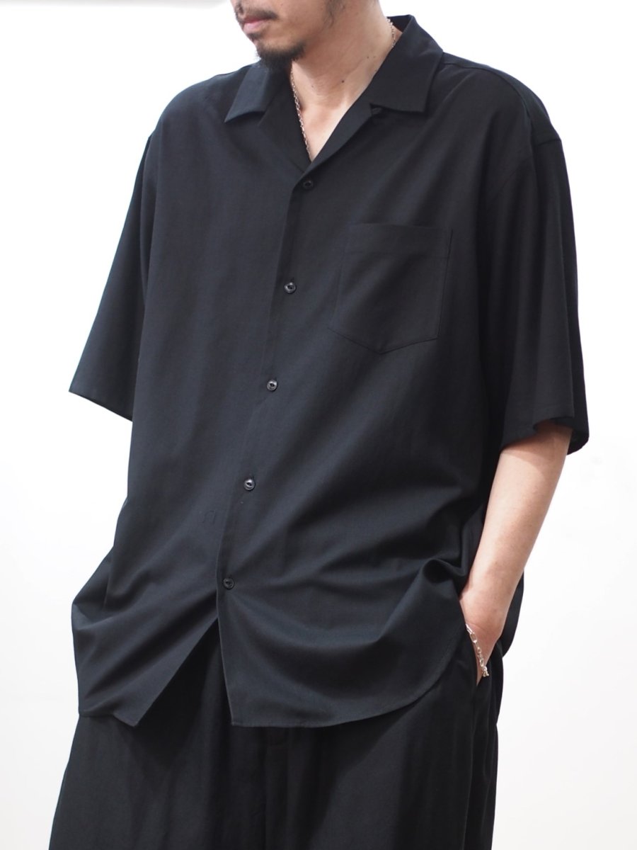 画像1: YOKO SAKAMOTO  /  OPEN COLLAR S/S SHIRT / RAYON × COTTON VIYELLA (1)