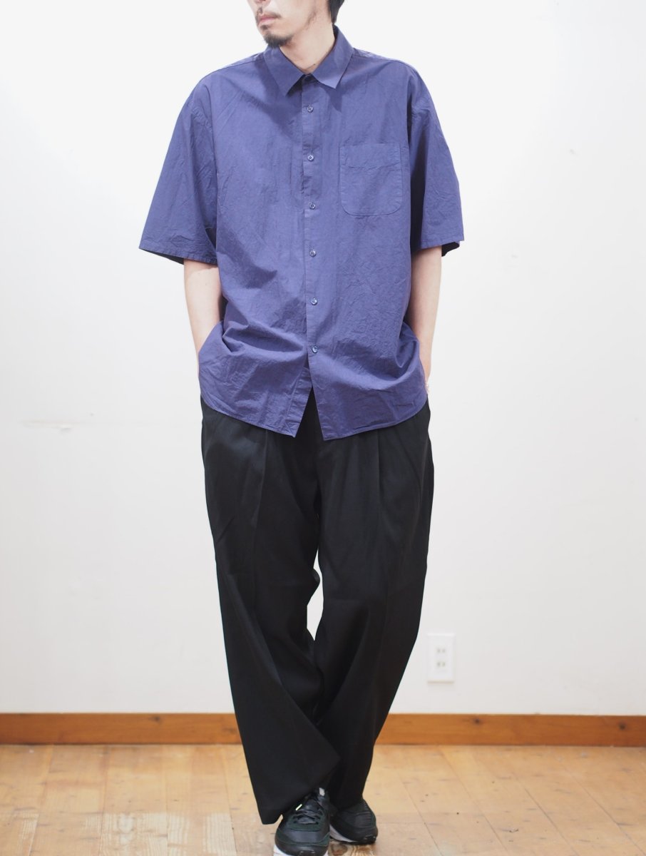 画像8:  YOKO SAKAMOTO  / REGULAR COLLAR S/S SHIRT / GARMENT DYE / MAX HIGH COUNT TYPEWRITER (8)