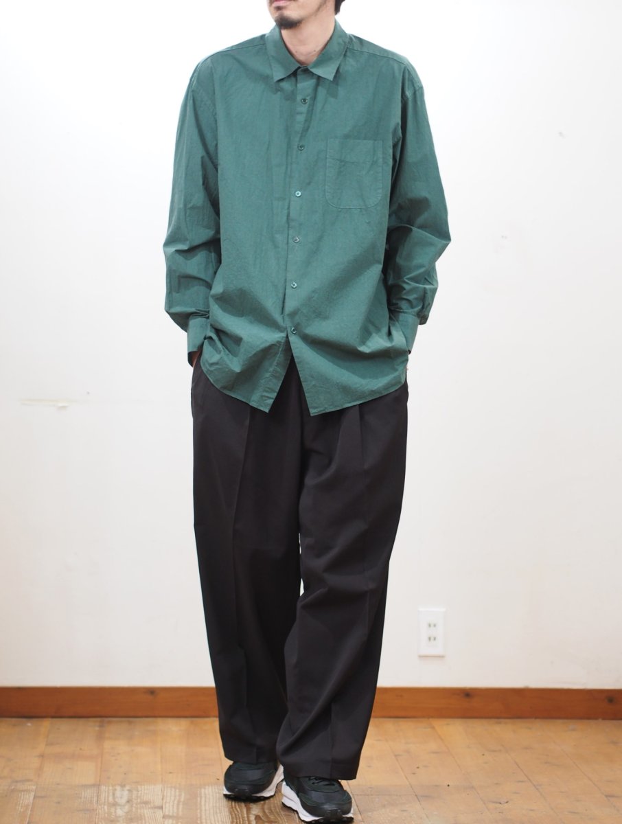 画像2: YOKO SAKAMOTO  / REGULAR COLLAR SHIRT / GARMENT DYE / MAX HIGH COUNT TYPEWRITER (2)