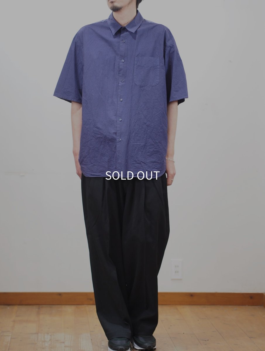 画像5:  YOKO SAKAMOTO  / REGULAR COLLAR S/S SHIRT / GARMENT DYE / MAX HIGH COUNT TYPEWRITER (5)