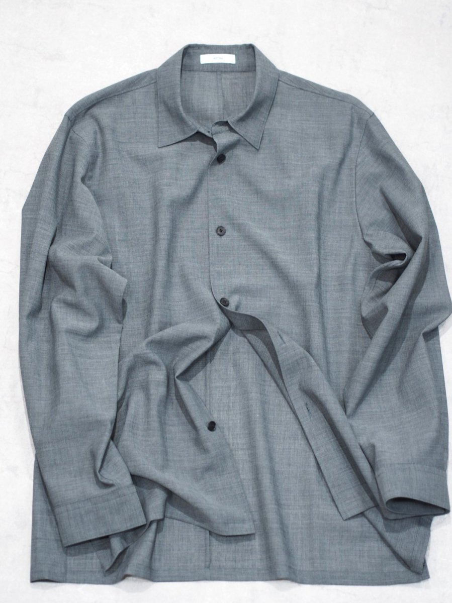 画像3: ATON LOOSE FIT SHIRT  / TWIST WOOL GAUZE (3)