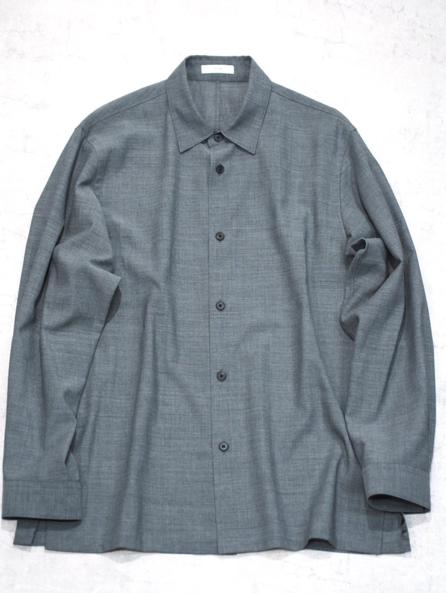 画像1: ATON LOOSE FIT SHIRT  / TWIST WOOL GAUZE (1)