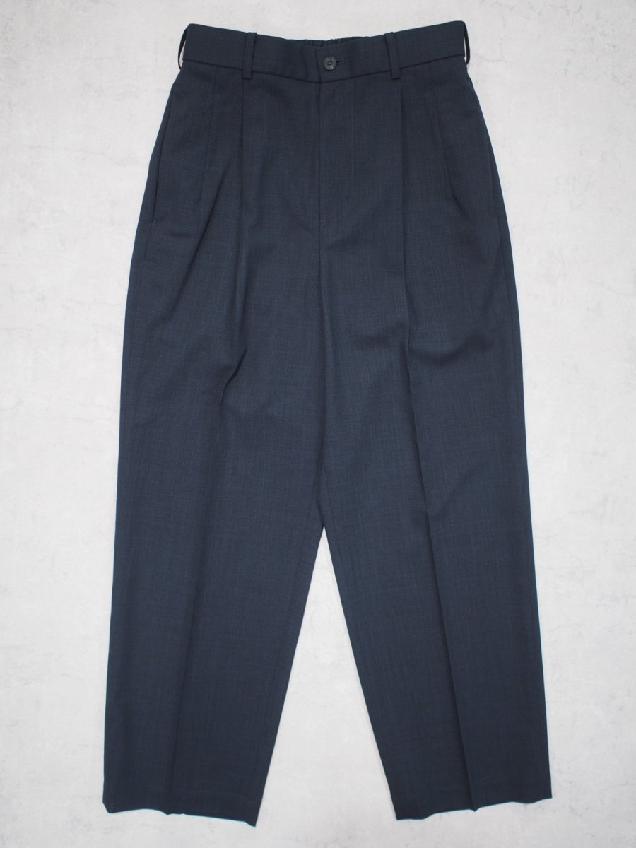 画像1: ATON TWO TUCKED EASY PANTS  / TWIST WOOL GAUZE (1)