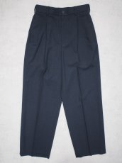 画像1: ATON TWO TUCKED EASY PANTS  / TWIST WOOL GAUZE (1)