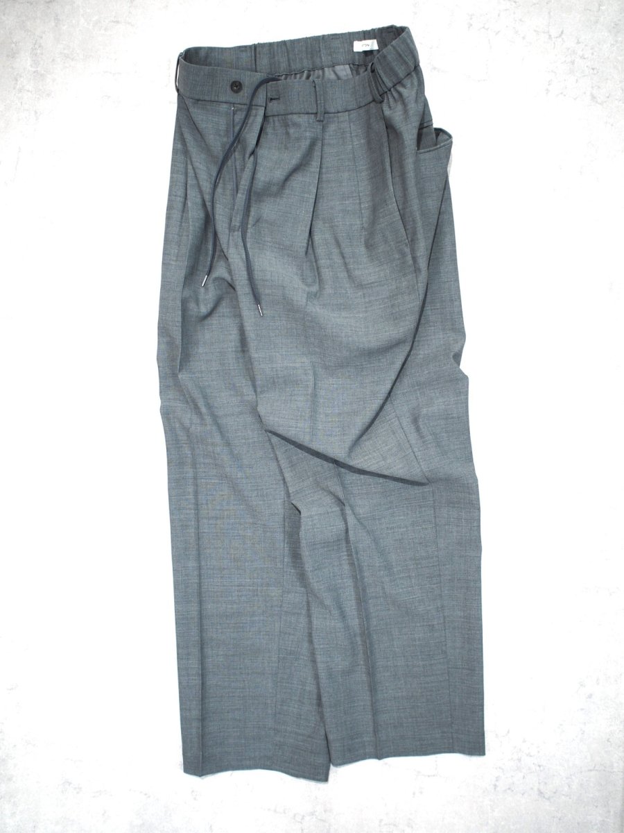 画像5: ATON TWO TUCKED EASY PANTS  / TWIST WOOL GAUZE (5)