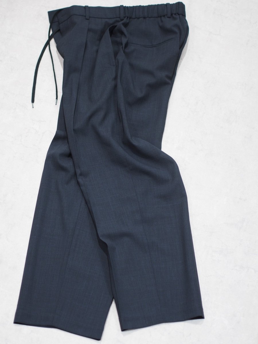 画像5: ATON TWO TUCKED EASY PANTS  / TWIST WOOL GAUZE (5)