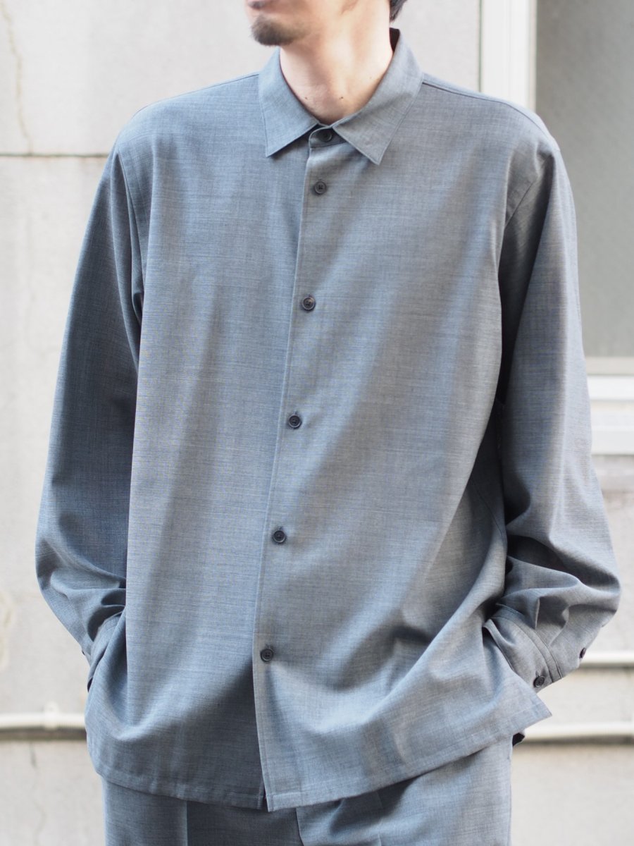 画像2: ATON LOOSE FIT SHIRT  / TWIST WOOL GAUZE (2)