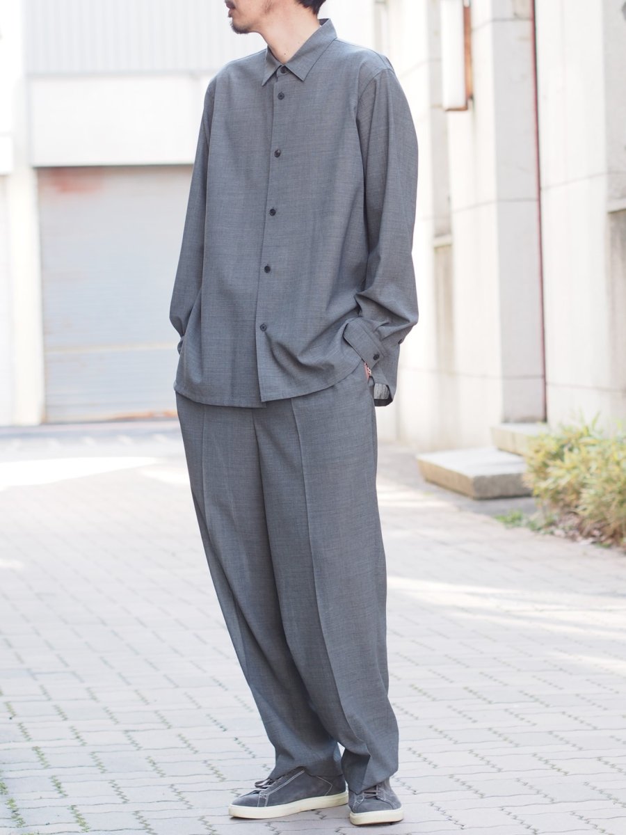画像7: ATON LOOSE FIT SHIRT  / TWIST WOOL GAUZE (7)