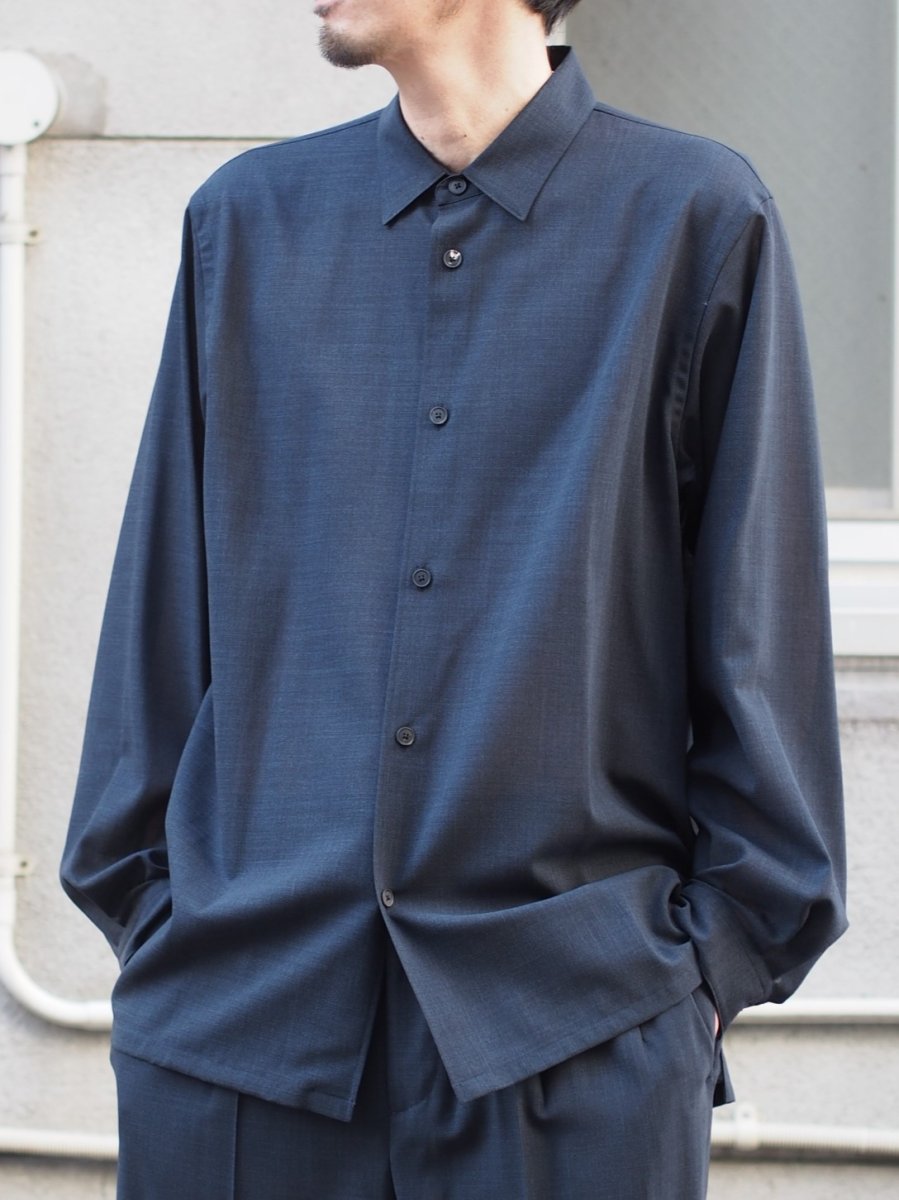 画像2: ATON LOOSE FIT SHIRT  / TWIST WOOL GAUZE (2)