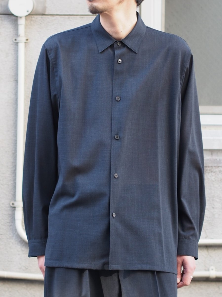 画像5: ATON LOOSE FIT SHIRT  / TWIST WOOL GAUZE (5)