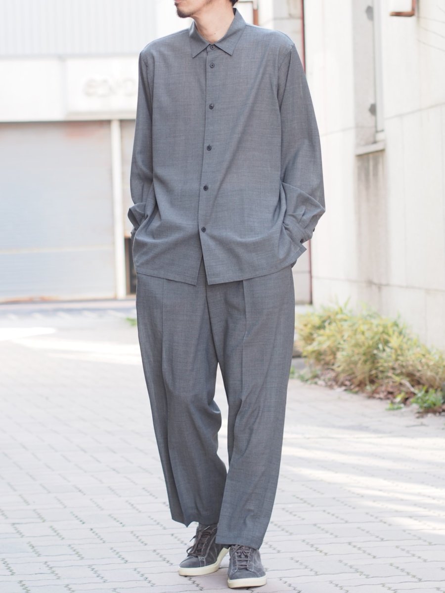 画像4: ATON LOOSE FIT SHIRT  / TWIST WOOL GAUZE (4)