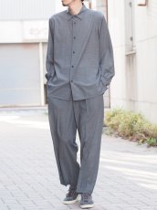 画像4: ATON LOOSE FIT SHIRT  / TWIST WOOL GAUZE (4)