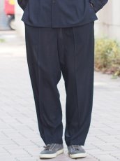 画像2: ATON TWO TUCKED EASY PANTS  / TWIST WOOL GAUZE (2)