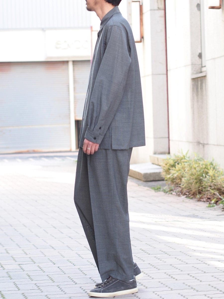 画像11: ATON LOOSE FIT SHIRT  / TWIST WOOL GAUZE (11)