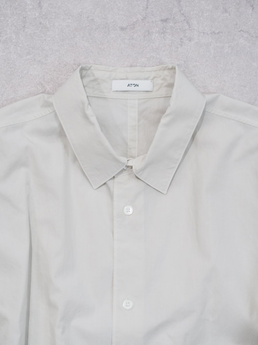 画像2: ATON / OVERSIZED HALF SLEEVE SHIRT / SHRINK COTTON LAWN (2)