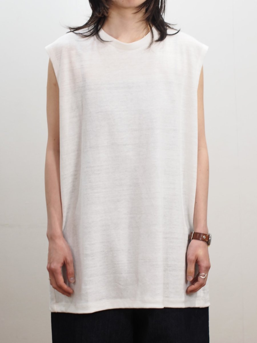 画像1: YOKO SAKAMOTO /  SLEEVELESS TOP / MAX HIGH COUNT HEMP JERSEY (1)