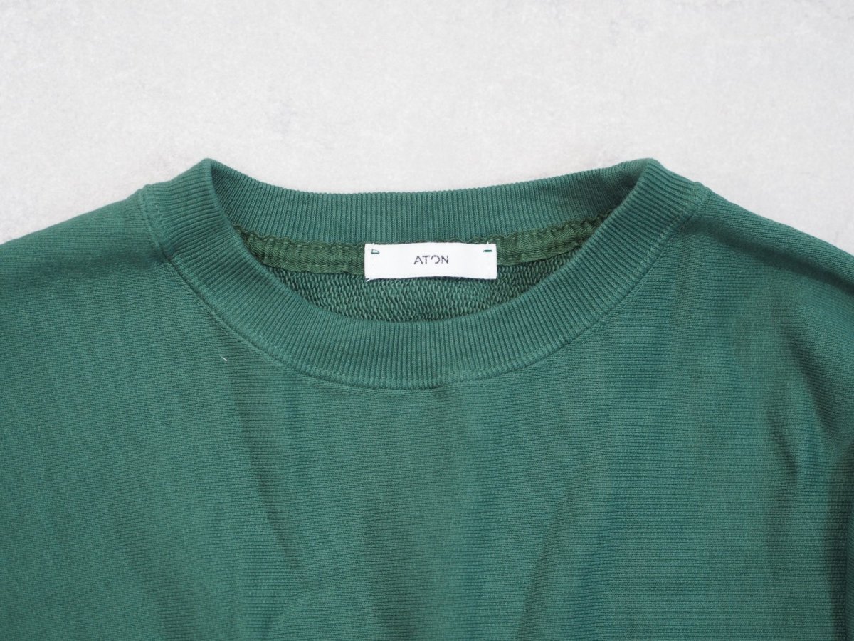 画像2: ATON OVERSIZED HALF SLEEVE SWEAT / NATURAL DYED URAKE (2)