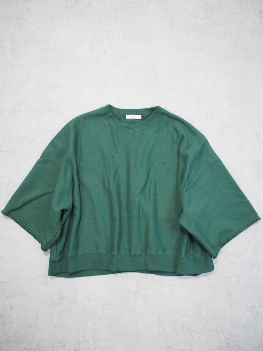 画像1: ATON OVERSIZED HALF SLEEVE SWEAT / NATURAL DYED URAKE (1)