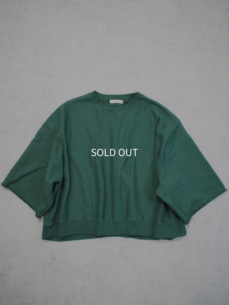 画像2: ATON OVERSIZED HALF SLEEVE SWEAT / NATURAL DYED URAKE (2)