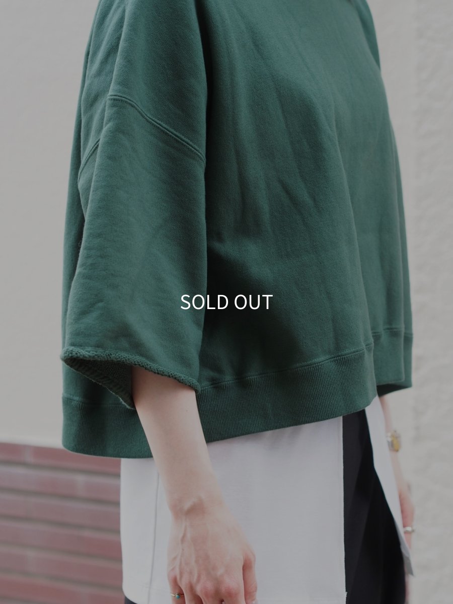 画像9: ATON OVERSIZED HALF SLEEVE SWEAT / NATURAL DYED URAKE (9)