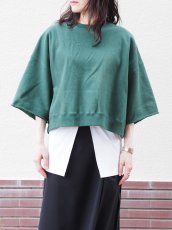 画像1: ATON OVERSIZED HALF SLEEVE SWEAT / NATURAL DYED URAKE (1)