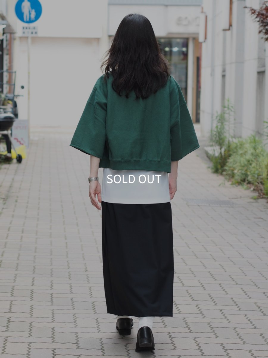 画像12: ATON OVERSIZED HALF SLEEVE SWEAT / NATURAL DYED URAKE (12)
