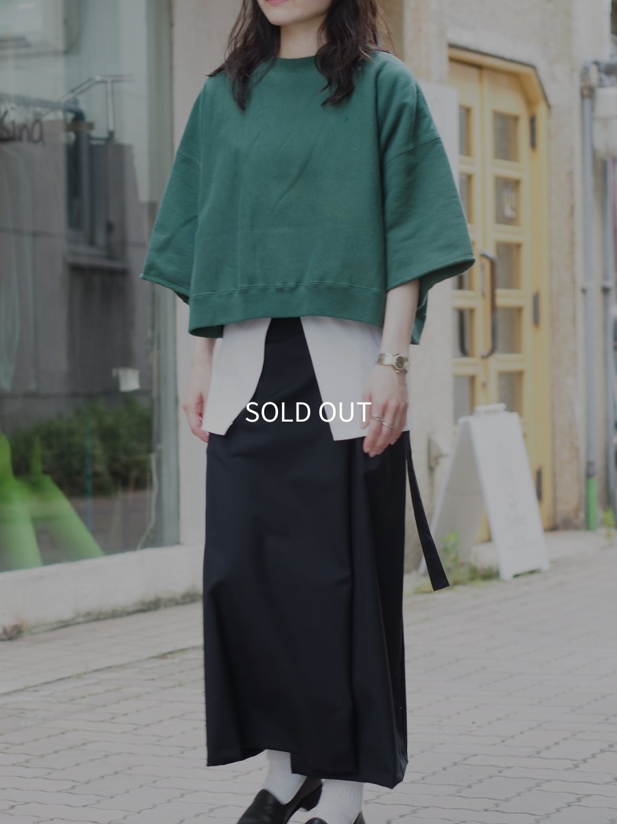 画像4: ATON OVERSIZED HALF SLEEVE SWEAT / NATURAL DYED URAKE (4)