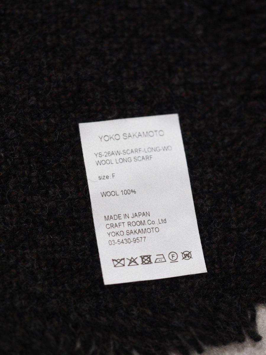 画像5: YOKO SAKAMOTO / WOOL LONG SCARF / BLACK (5)