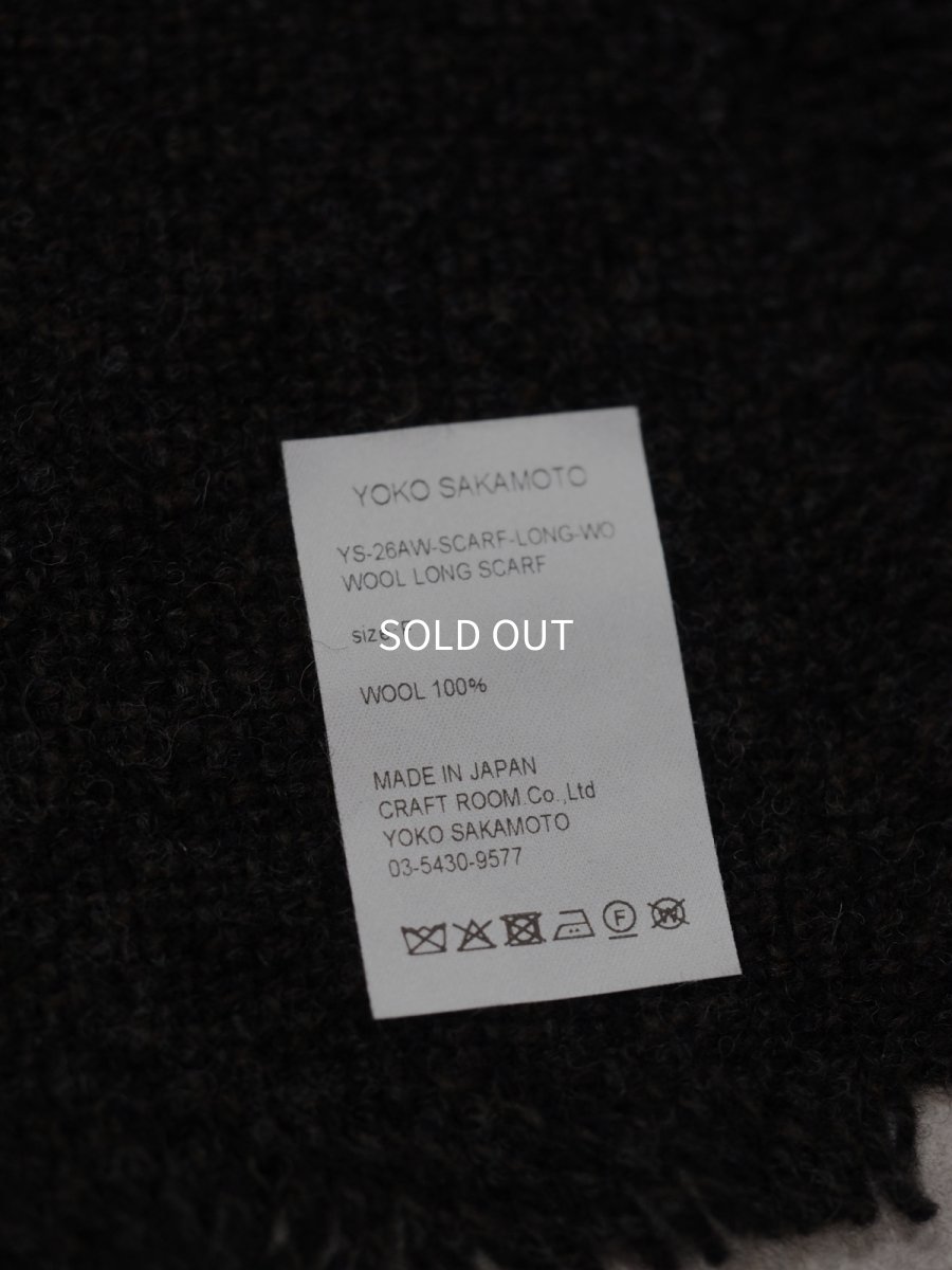 画像5: YOKO SAKAMOTO / WOOL LONG SCARF / BLACK (5)