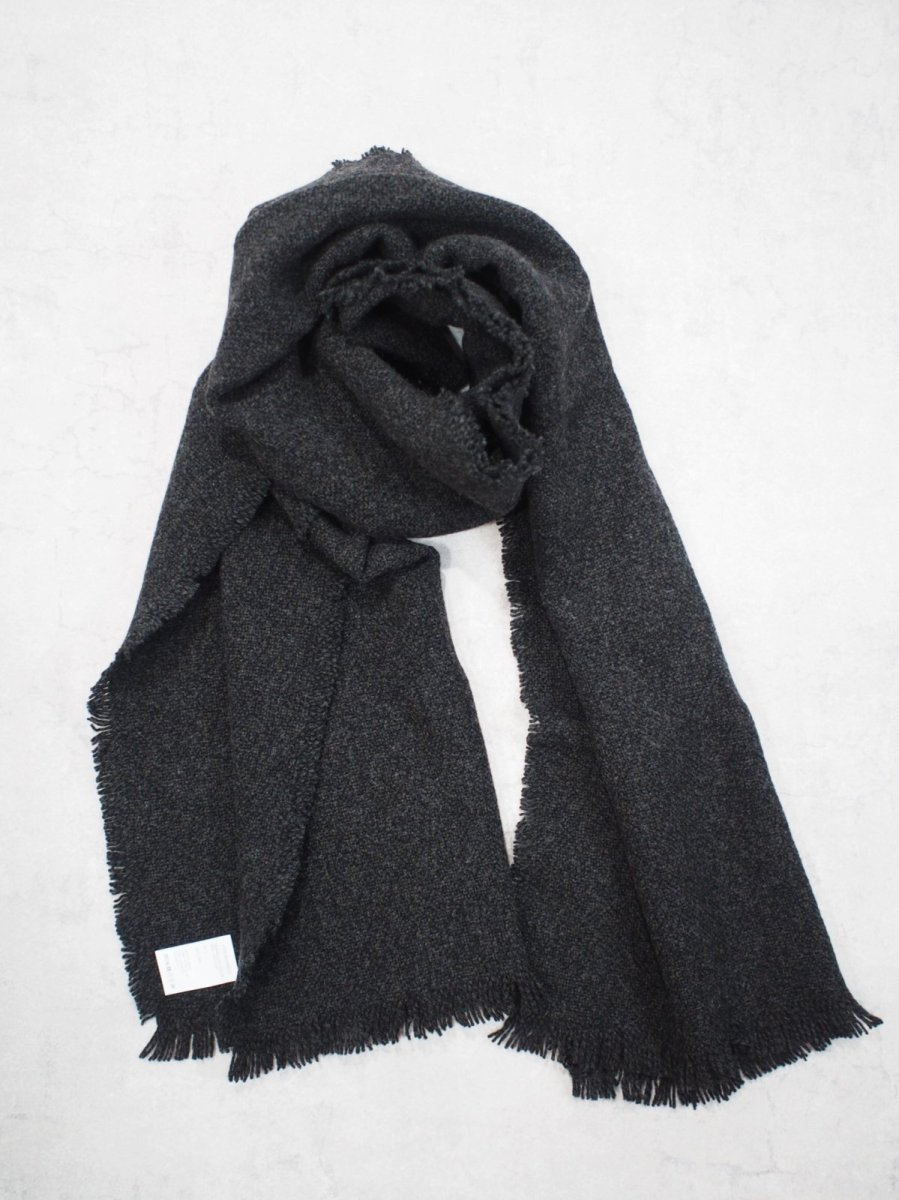 画像1: YOKO SAKAMOTO / WOOL LONG SCARF / BLACK (1)