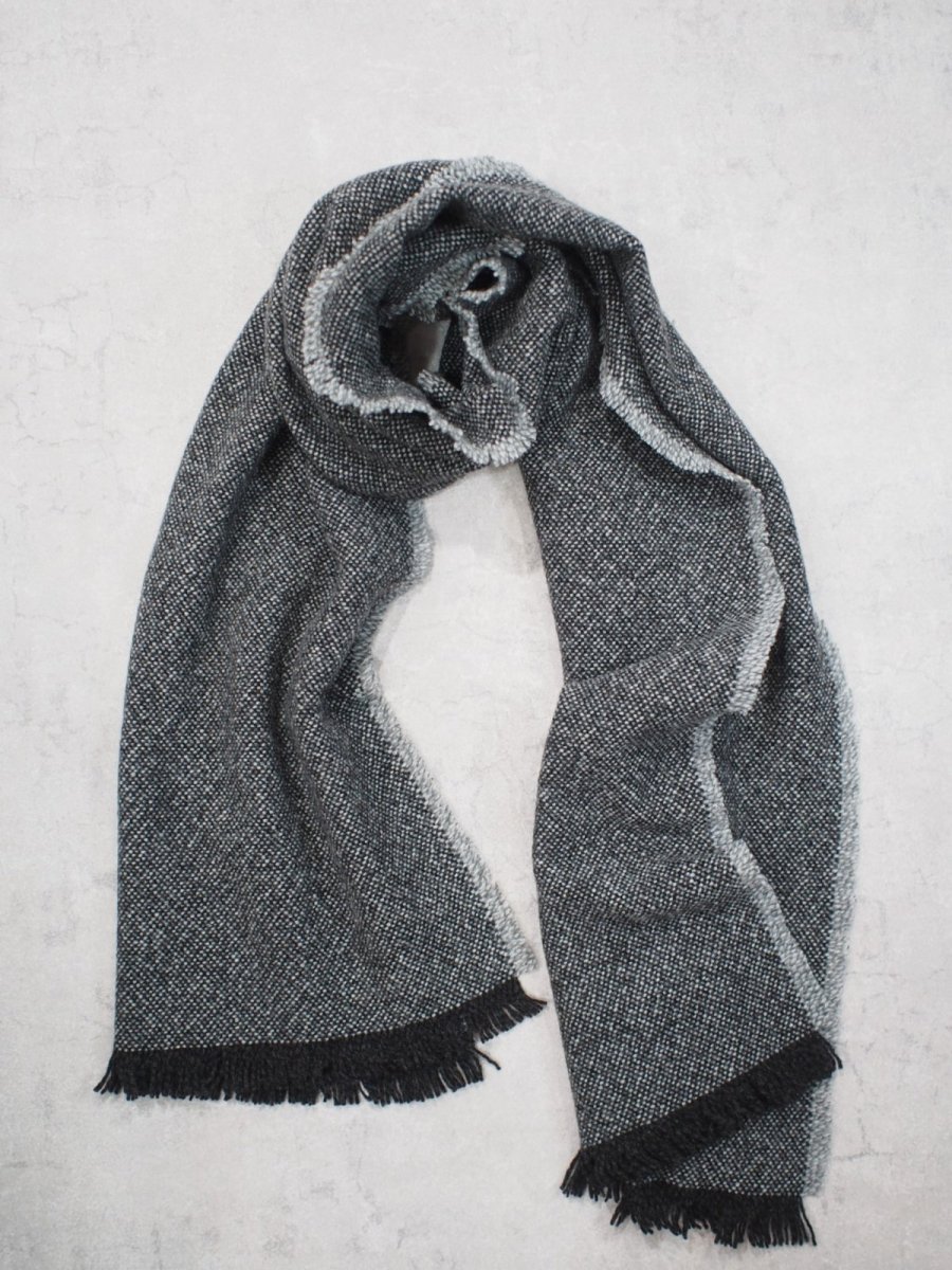 画像1: YOKO SAKAMOTO / WOOL LONG SCARF / CHARCOAL GRAY (1)