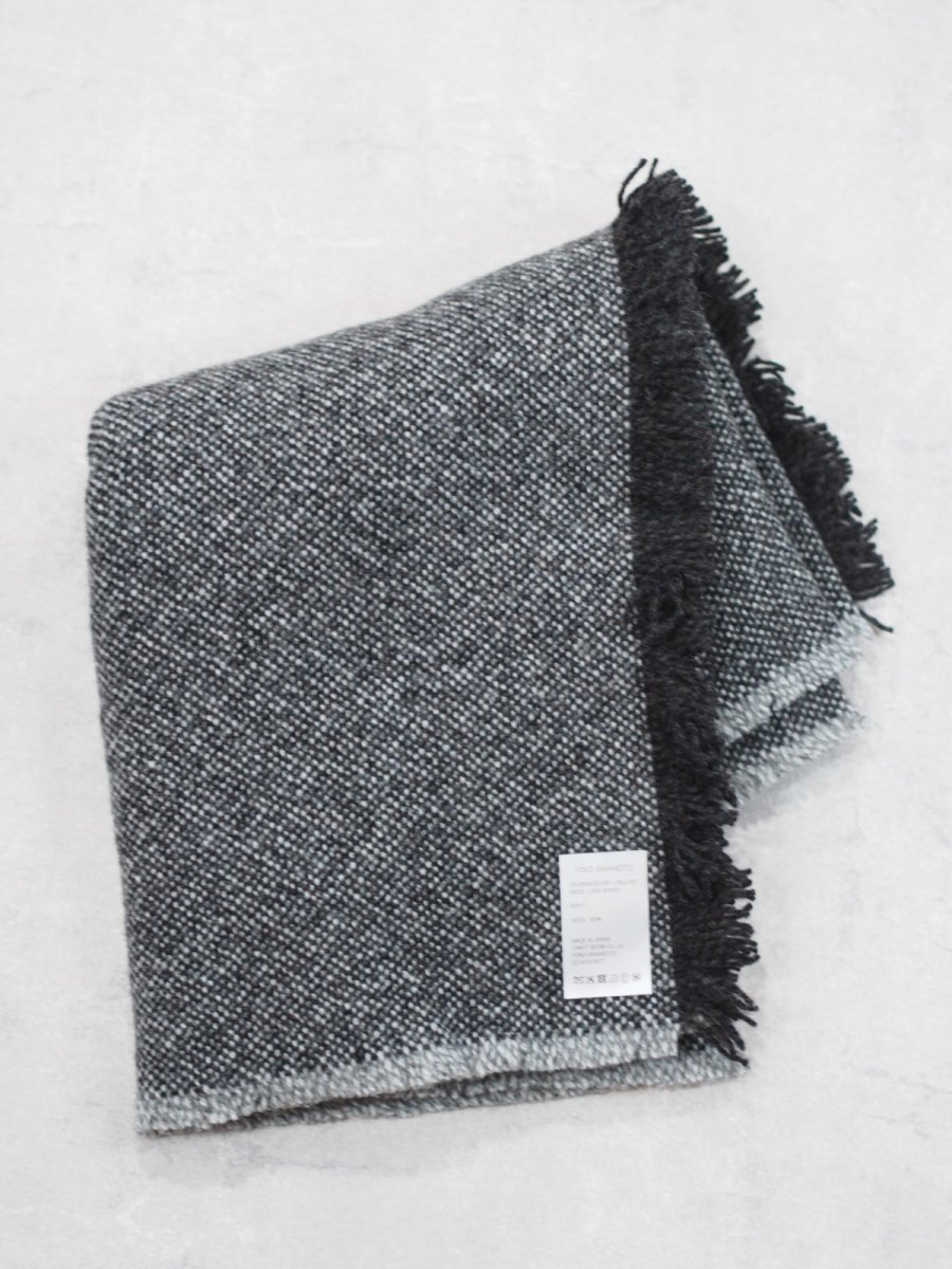 画像2: YOKO SAKAMOTO / WOOL LONG SCARF / CHARCOAL GRAY (2)