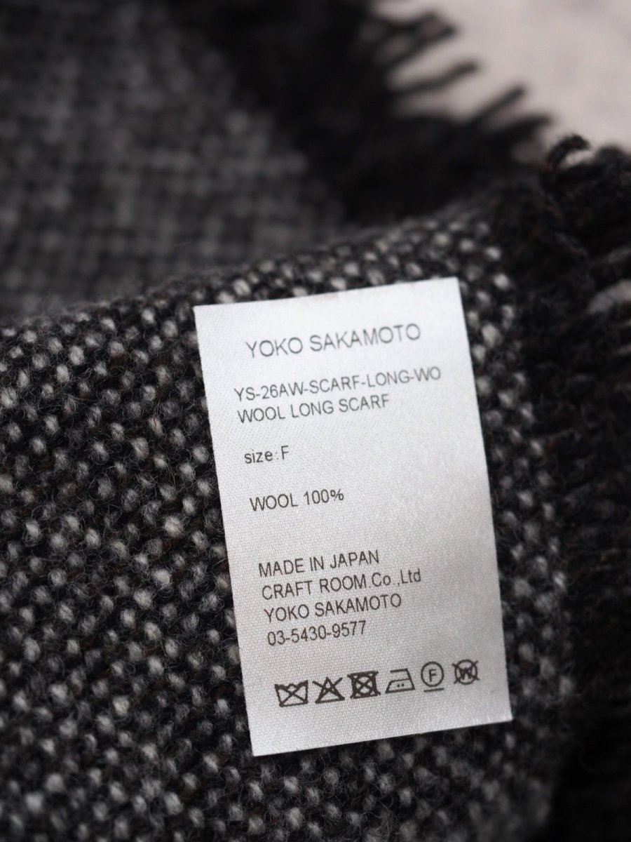 画像5: YOKO SAKAMOTO / WOOL LONG SCARF / CHARCOAL GRAY (5)