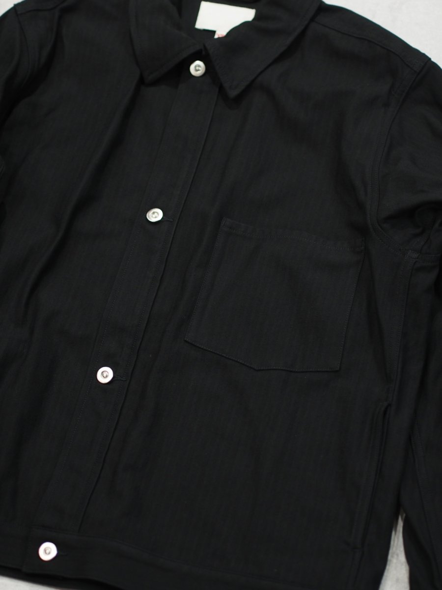 画像3: YOKO SAKAMOTO /  WORK BLOUSE / HERRINGBONE / BLACK (3)