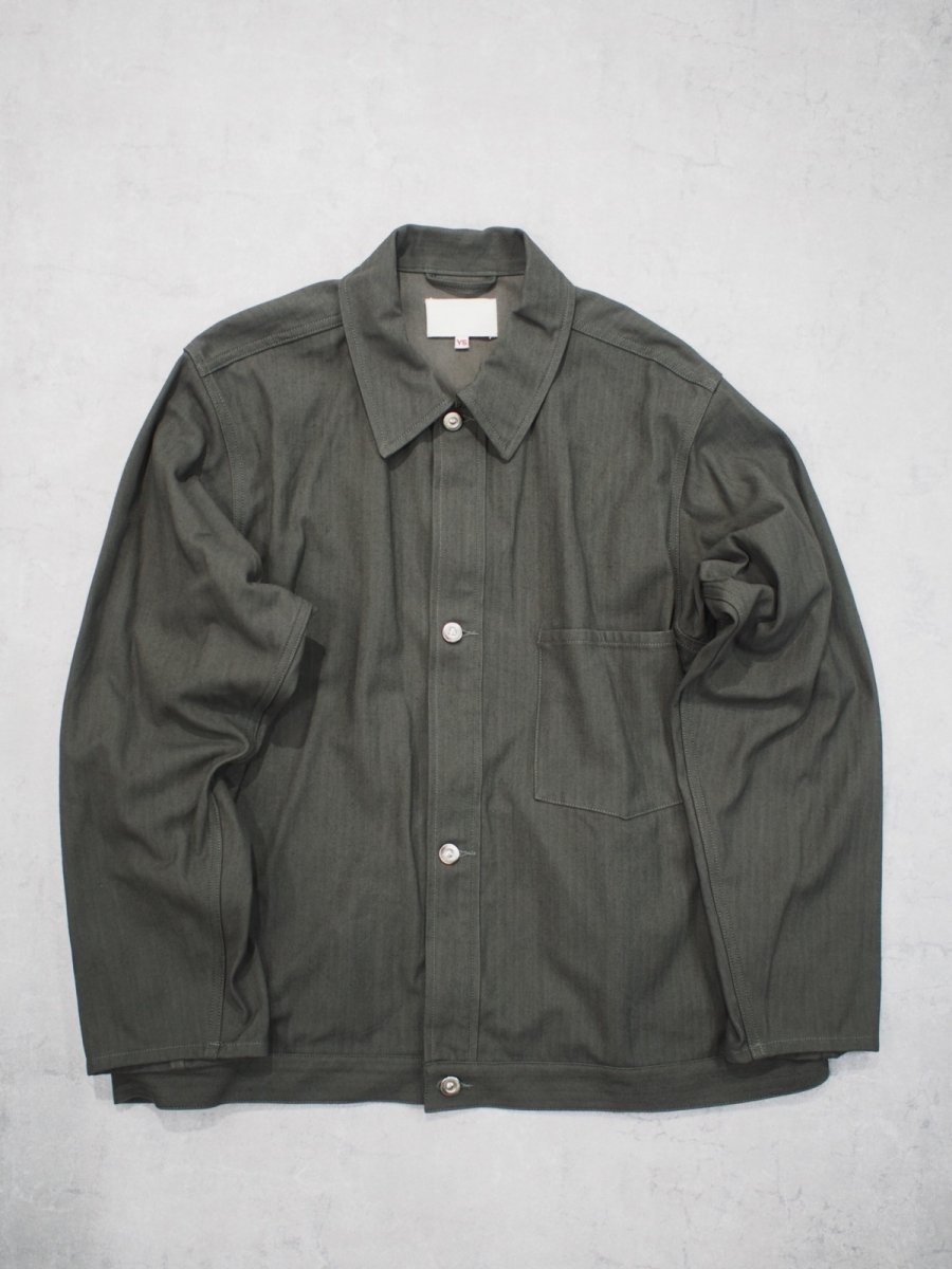 画像1: YOKO SAKAMOTO /  WORK BLOUSE / HERRINGBONE / OLIVE (1)