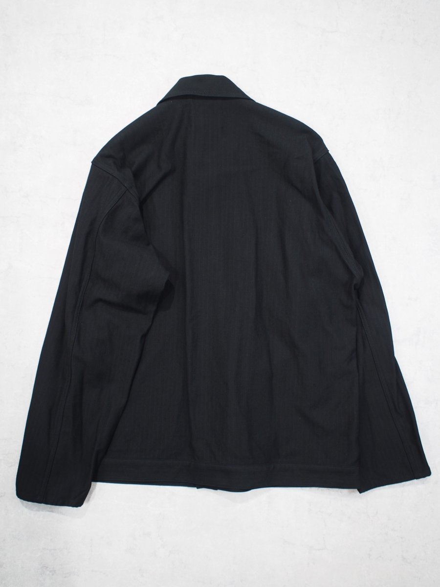 画像6: YOKO SAKAMOTO /  WORK BLOUSE / HERRINGBONE / BLACK (6)
